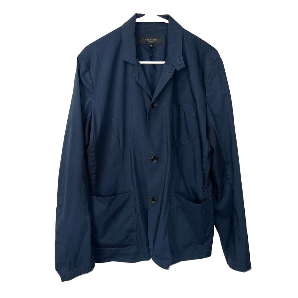 Rag & Bone Men's Navy Blue Light Weight Jacket Blazer Size Medium Pockets
